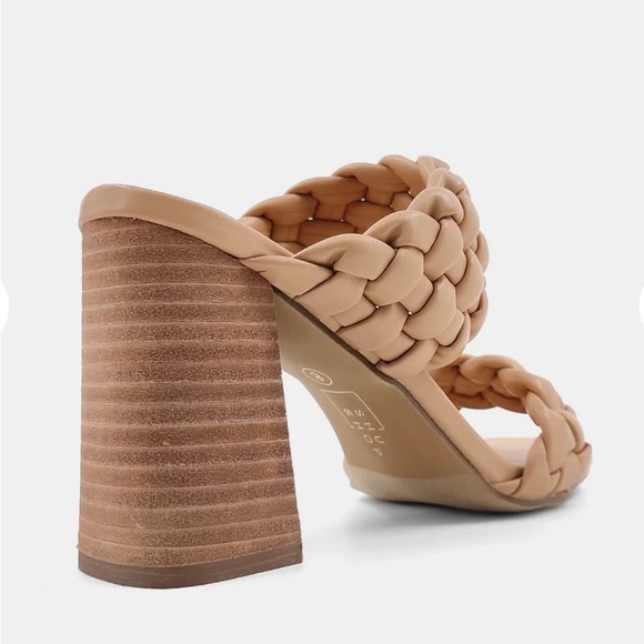 Shu Shop Two Strap Braided Heel in Taupe 8.5 - Picture 3 of 6